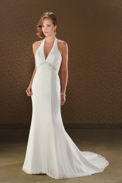Modest Halter Bridal Gown / Wedding Dress BO078